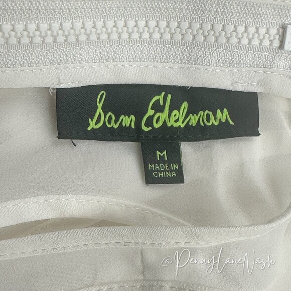Sam Edelman Sheer Yoke Tank Top Medium M White - Picture 11 of 13